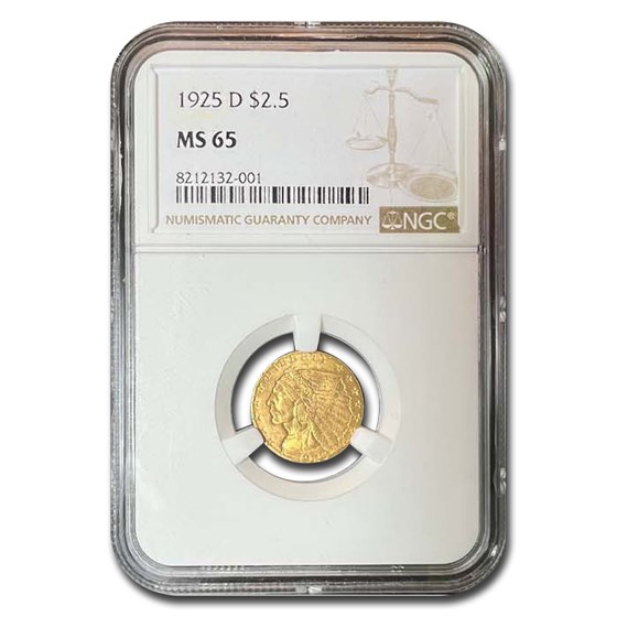 1925-D $2.50 Indian Gold Quarter Eagle MS-65 NGC 1925-D $2.50 Indian Gold Quarter Eagle MS-65 NGC